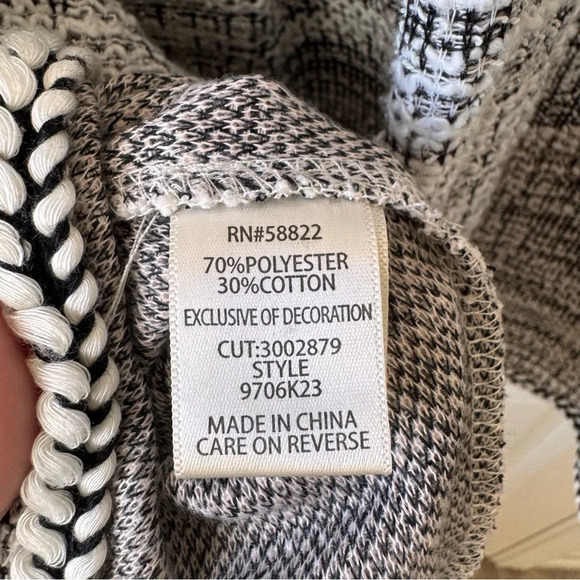 NWT Max Studio Tweed Nautical knit Blazer Sweater cardigan neutral Medium - Picture 11 of 12